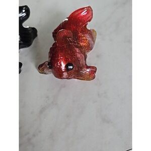 2‎ Resin Handmade Goldfish Black Red Decoration Gift. 612